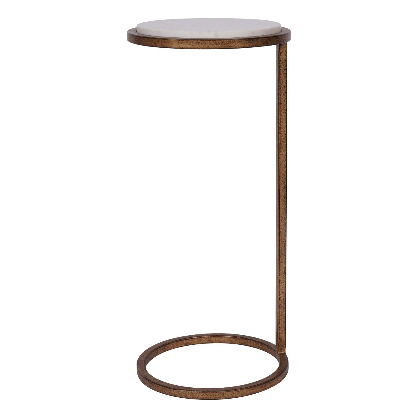Libra Interiors Iota Accent Table - White Banswara Marble
