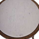 Libra Interiors Iota Accent Table - White Banswara Marble