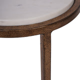Libra Interiors Iota Accent Table - White Banswara Marble