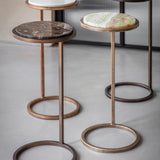 Libra Interiors Iota Accent Table - Brown Emperador Marble