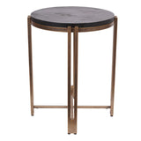 Libra Interiors Dalston Side Table - Black Wood & Champagne