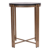 Libra Interiors Dalston Side Table - Black Wood & Champagne