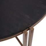 Libra Interiors Dalston Round Coffee Table - Black Wood & Champagne