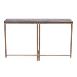 Libra Interiors Dalston Console Table - Black Wood & Champagne
