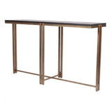 Libra Interiors Dalston Console Table - Black Wood & Champagne