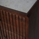 Libra Interiors Carmel Wooden 6 Drawer Chest - Marble Top