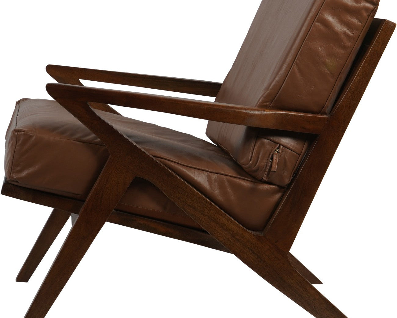 Libra Interiors Atherton Wooden Upholstered Leather Armchair