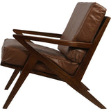 Libra Interiors Atherton Wooden Upholstered Leather Armchair