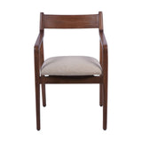 Libra Interiors Monterey Wooden Upholstered Dining Chair - Beige