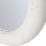 Libra Interiors Aspen Bone Inlay Round Mirror - 100cm