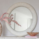 Libra Interiors Aspen Bone Inlay Round Mirror - 100cm