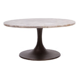 Libra Interiors Bosworth Round Marble Round Coffee Table 80cm - Smokey
