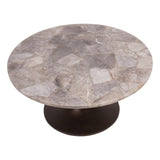 Libra Interiors Bosworth Round Marble Round Coffee Table 80cm - Smokey