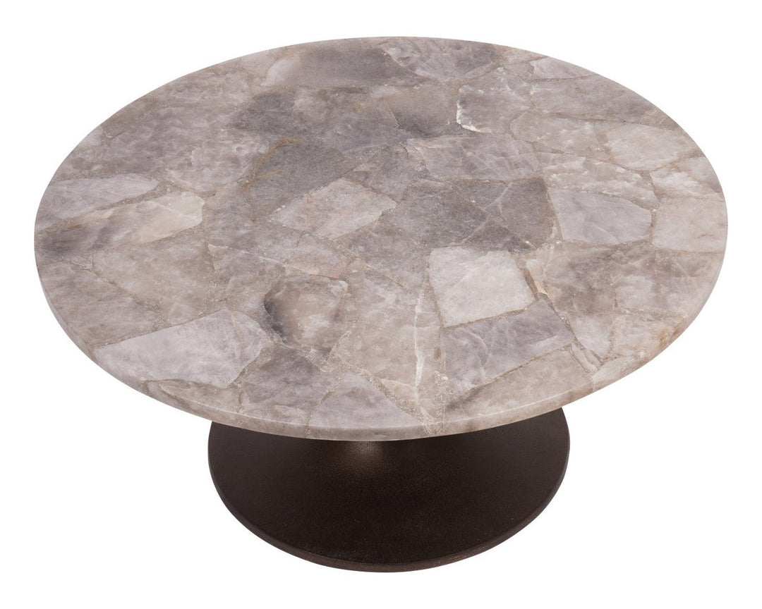 Libra Interiors Bosworth Round Marble Round Coffee Table 80cm - Smokey