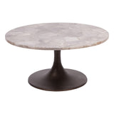 Libra Interiors Bosworth Round Marble Round Coffee Table 80cm - Smokey