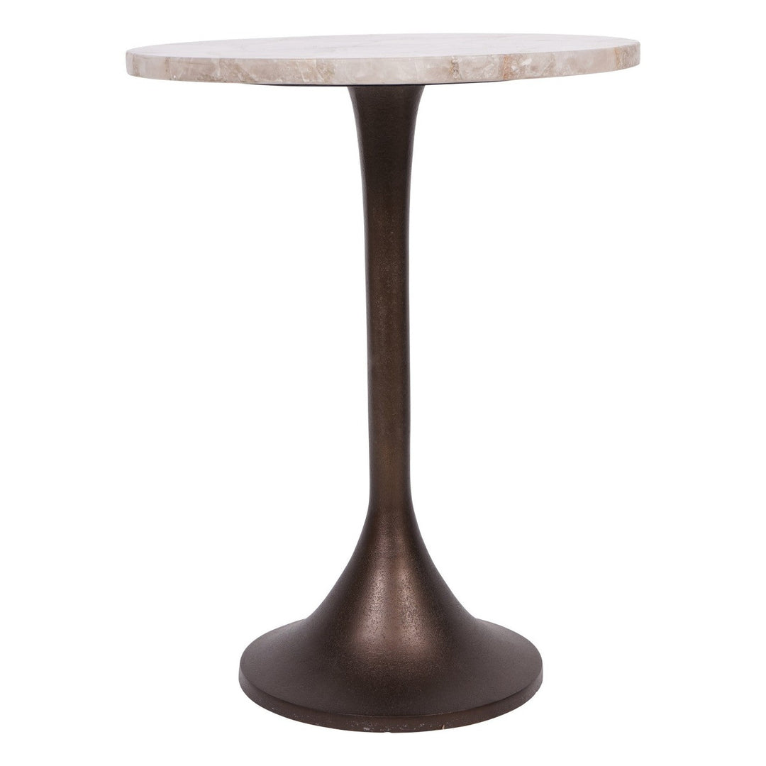 Libra Interiors Bosworth Marble Side Table - Smokey Quartz