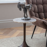 Libra Interiors Bosworth Marble Side Table - Smokey Quartz