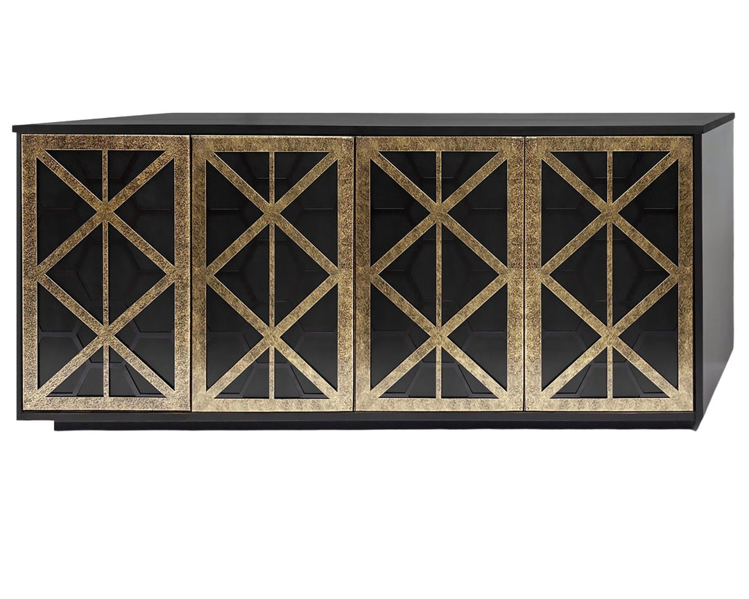 Libra Interiors Reeno Fretwork 4 Door Buffet Sideboard