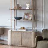 Libra Interiors Belvedere Shelving Unit with Storage - Aged Gold