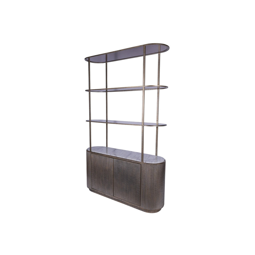 Libra Interiors Belvedere Shelving Unit with Storage - Aged Gold