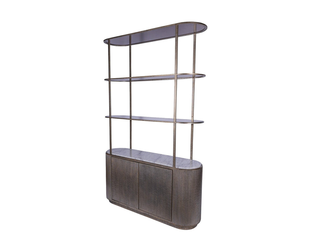 Libra Interiors Belvedere Shelving Unit with Storage - Aged Gold