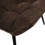 Libra Interiors Chrishall Occasional Chair with Footstool - Brown Velour