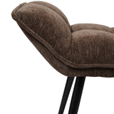 Libra Interiors Chrishall Occasional Chair with Footstool - Brown Velour