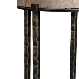 Libra Interiors Leo Marble Accent Table - Forest Brown