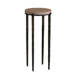 Libra Interiors Leo Marble Accent Table - Forest Brown