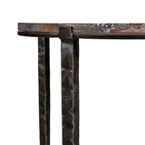 Libra Interiors Leo Marble Side Table - Forest Brown