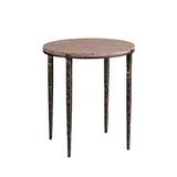 Libra Interiors Leo Marble Side Table - Forest Brown