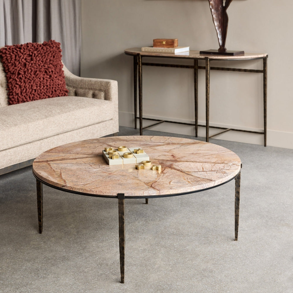 Libra Interiors Leo Marble Coffee Table - Forest Brown