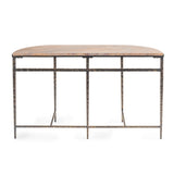 Libra Interiors Leo Marble Console Table - Forest Brown