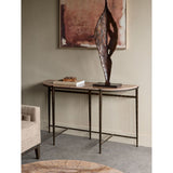 Libra Interiors Leo Marble Console Table - Forest Brown