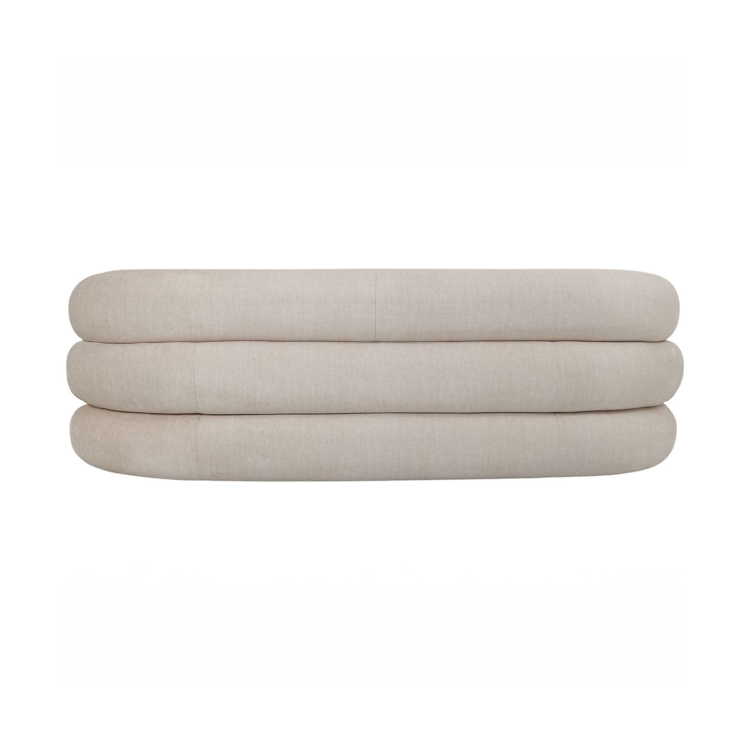Libra Interiors Casa Velvet Upholstered Curved Two Seater Sofa - Cream