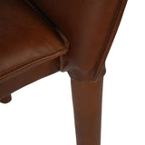 Libra Interiors Barnes Leather Dining Chair - Brown