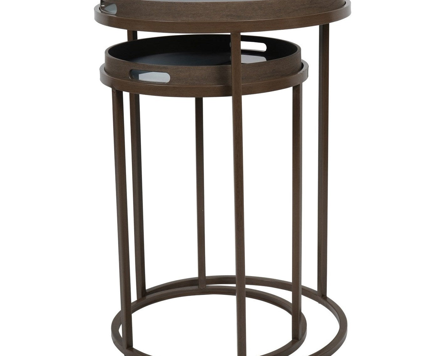 Libra Interiors Blurred Seascape Set of 2 Side Tray Tables