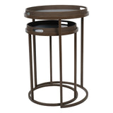 Libra Interiors Blurred Seascape Set of 2 Side Tray Tables