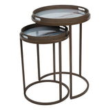 Libra Interiors Blurred Seascape Set of 2 Side Tray Tables