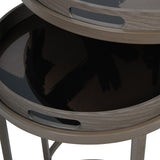 Libra Interiors Impasto Brushstroke Set of 2 Tray Tables