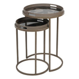 Libra Interiors Impasto Brushstroke Set of 2 Tray Tables