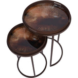 Libra Interiors Golden Burst Set of 2 Side Tray Tables