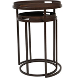 Libra Interiors Golden Burst Set of 2 Side Tray Tables