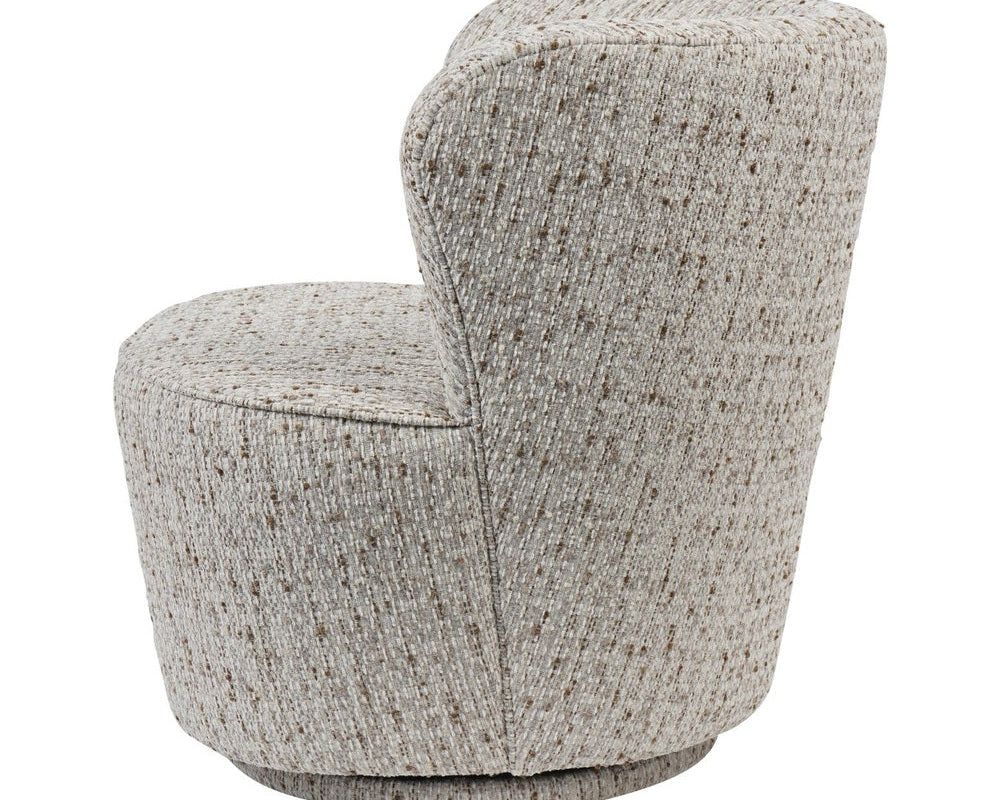 Libra Interiors Roehampton Textured Slub Swivel Chair - Natural