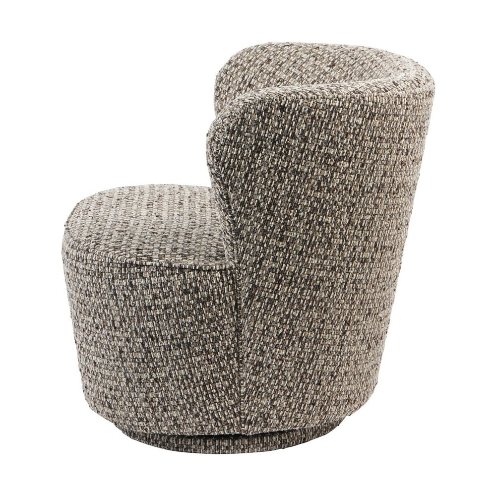 Libra Interiors Roehampton Textured Slub Swivel Chair - Mocha