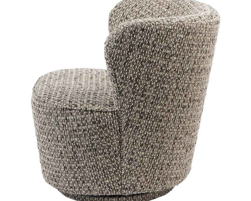 Libra Interiors Roehampton Textured Slub Swivel Chair - Mocha