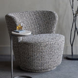 Libra Interiors Roehampton Textured Slub Swivel Chair - Mocha