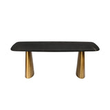 Libra Interiors Caldera Marble Rectangular Dining Table - Black & Brass