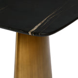 Libra Interiors Caldera Marble Rectangular Dining Table - Black & Brass