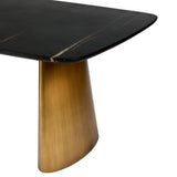 Libra Interiors Caldera Marble Rectangular Dining Table - Black & Brass